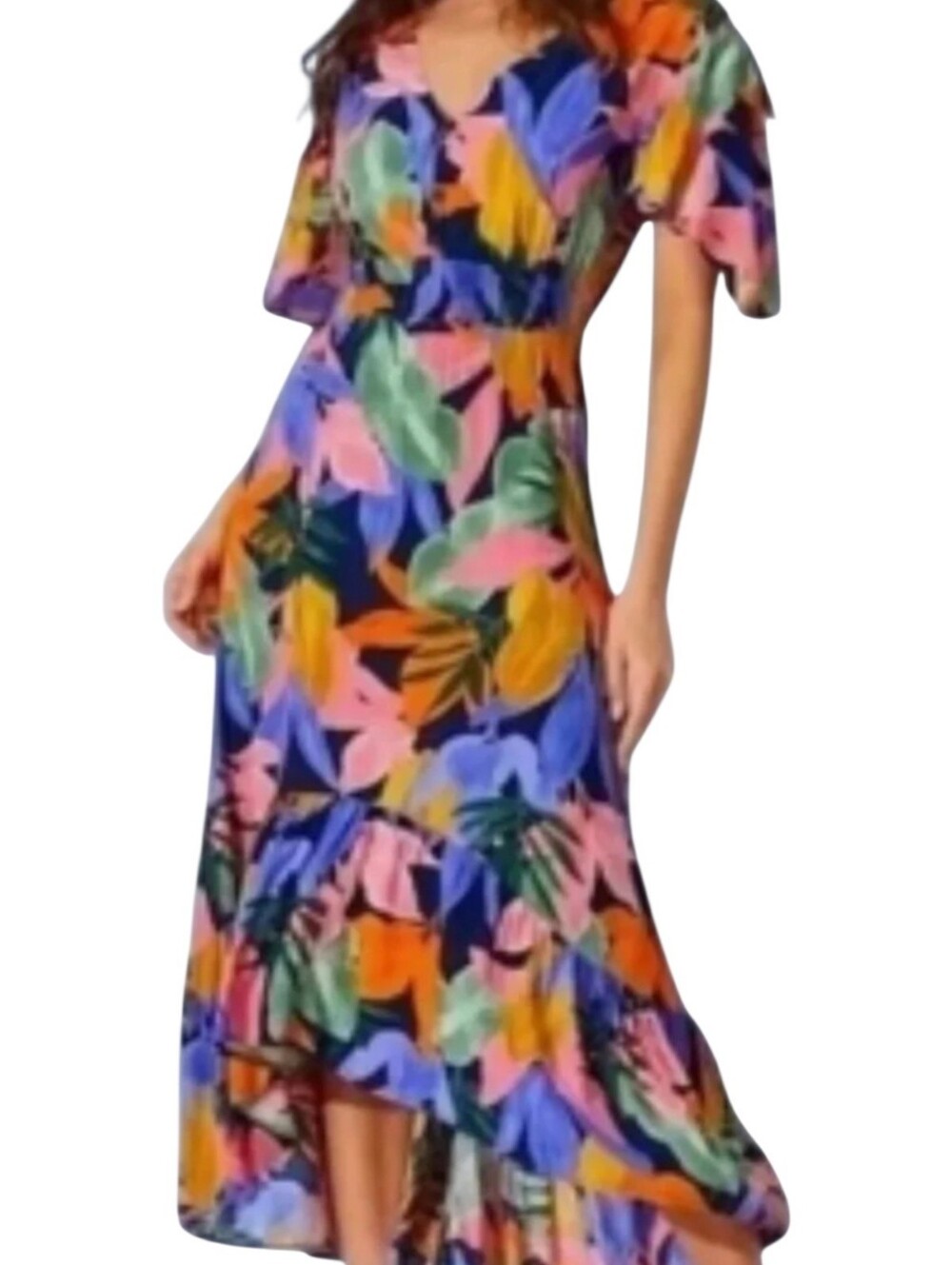 Anthropologie Abel the‎ Label Colorful Floral Smocked Maxi Dress Size XS